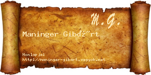 Maninger Gibárt névjegykártya